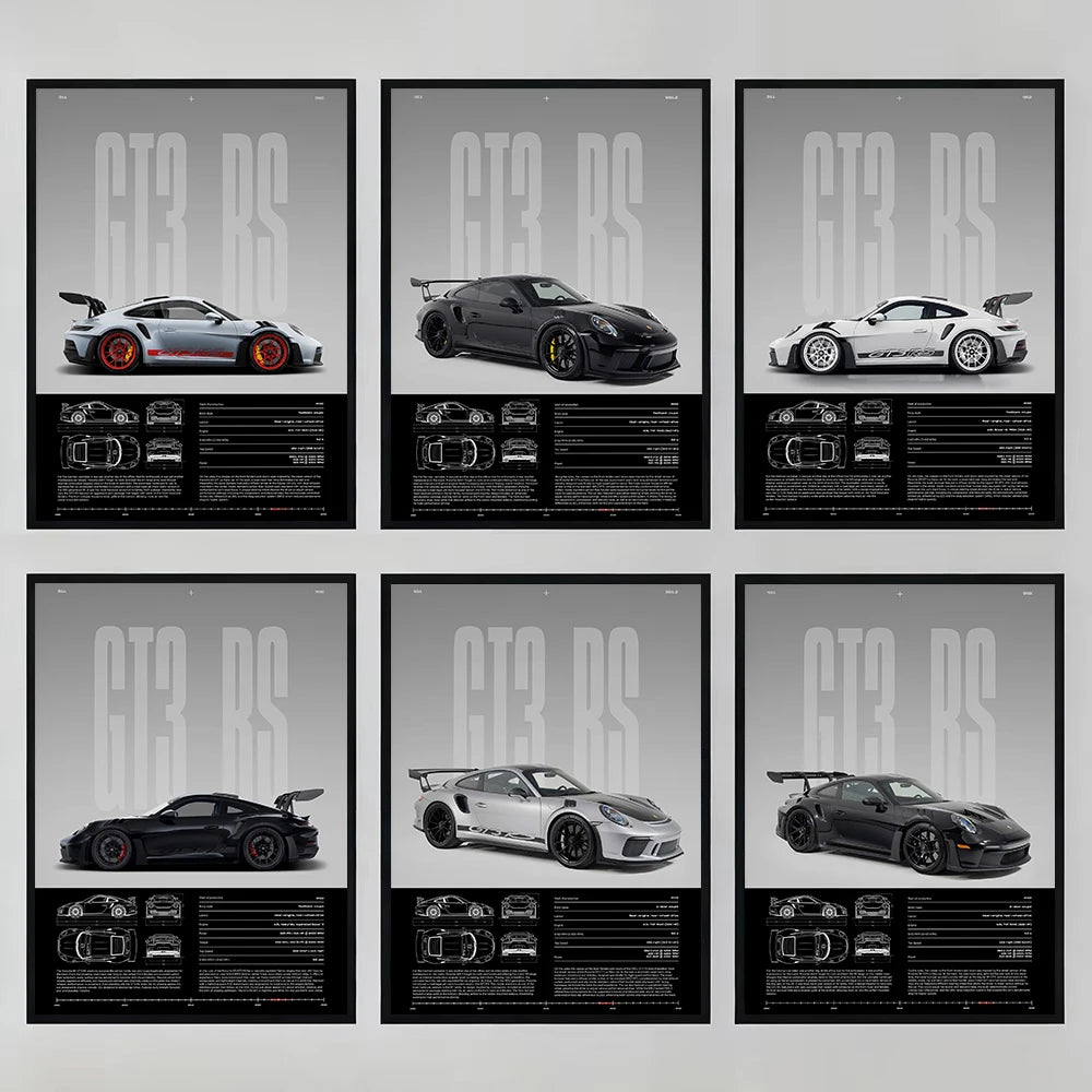 Постер RS-S GT3 – Спортен автомобил, Картина за стена и Модерен декор за дома и офиса