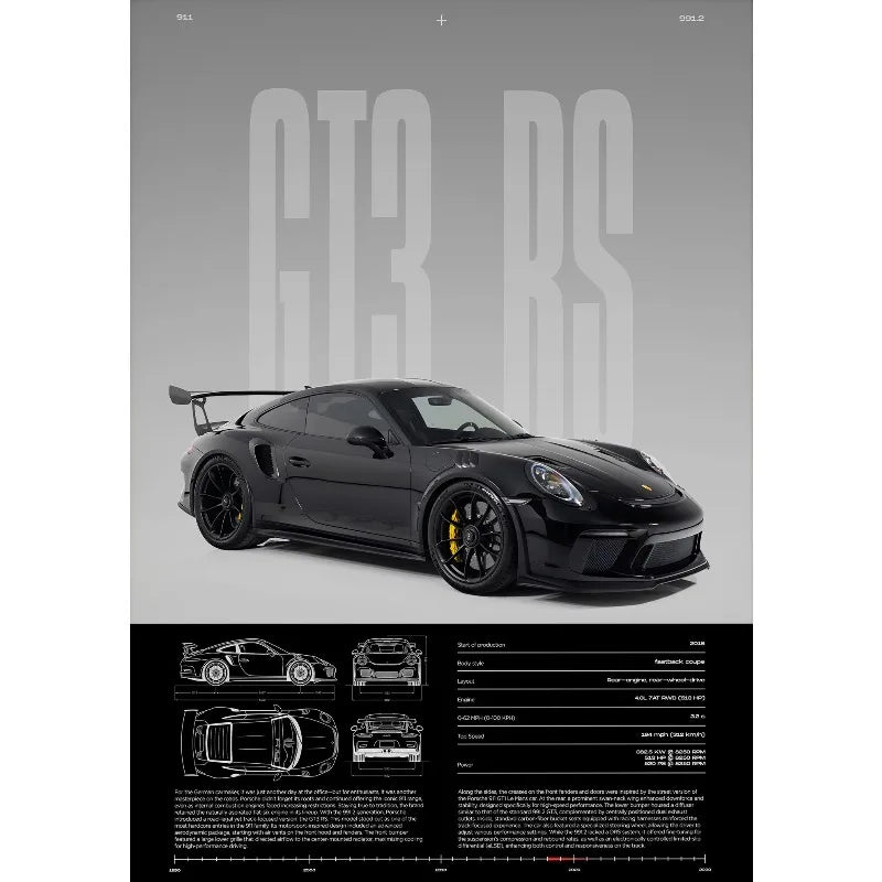 Постер RS-S GT3 – Спортен автомобил, Картина за стена и Модерен декор за дома и офиса