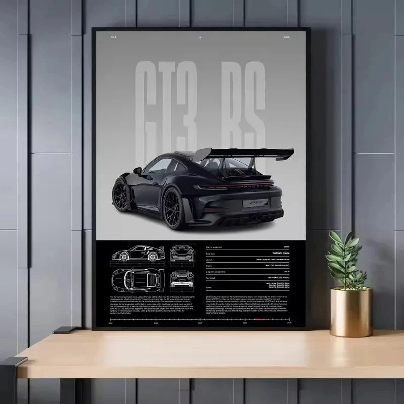 Постер RS-S GT3 – Спортен автомобил, Картина за стена и Модерен декор за дома и офиса
