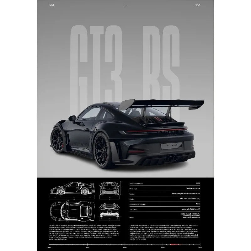 Постер RS-S GT3 – Спортен автомобил, Картина за стена и Модерен декор за дома и офиса